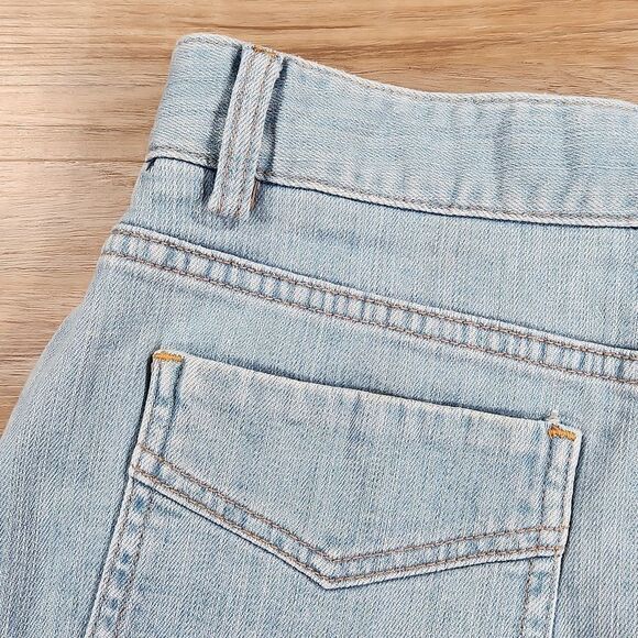 🐞Gap Blue Denim Raw Hemline Stretch Skirt Size 8 - Picture 3 of 11